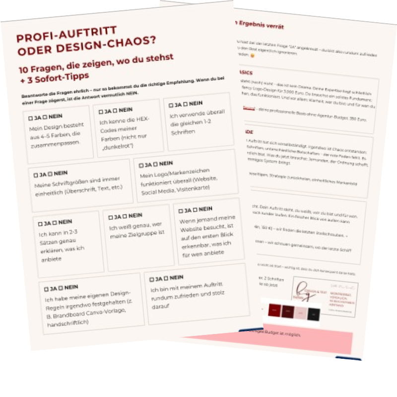 Brand Check Checkliste für Solo-Selbständige - 10 Fragen zu professionellem Business-Auftritt